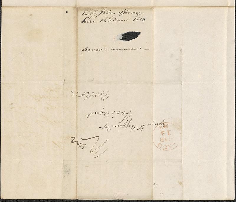 John Spring to George Coffin, 14 March 1835 - Digital Commonwealth