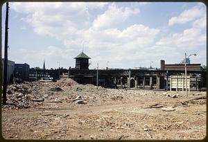 Rubble in open area, Dudley Square, Boston