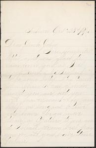 Letter from Zadoc Long III to John D. Long, October 23, 1874