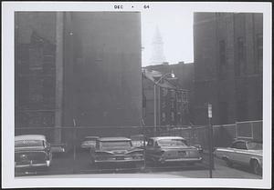 Parking lot with Custom House Tower in distance, Boston