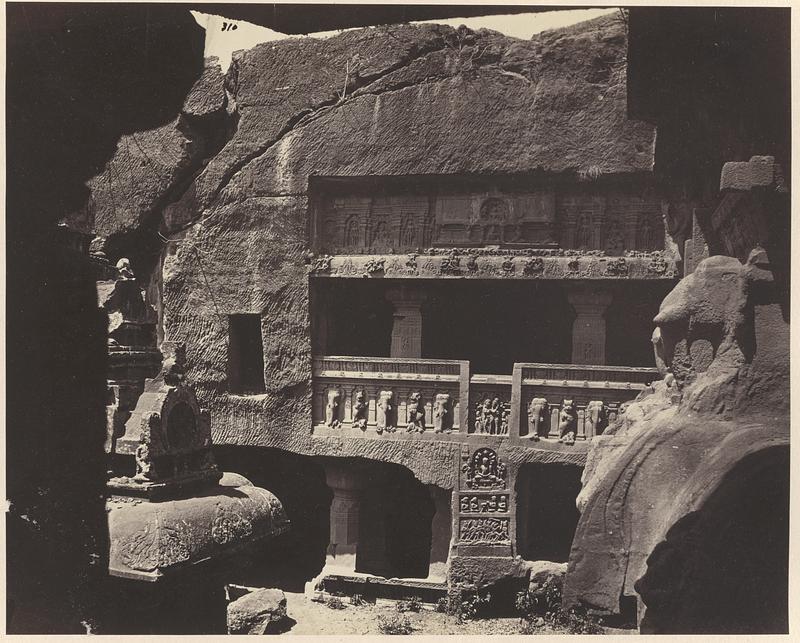 Jain cave between Indra Sabha (Cave 32) and Jaganatha Sabha (Cave 33), Ellora Caves, India