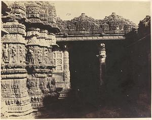 Interior view with column, Bhadreshwar Jain Temple, Bhadreshwar, India