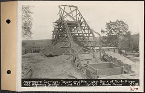 Contract No. 21, Portion of Ware-Belchertown Highway, Ware and Belchertown, aggregate carriage, tower and pile, west bank of Swift River, new highway bridge, Ware and Belchertown, Mass., Oct. 14, 1931