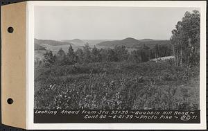 Contract No. 82, Constructing Quabbin Hill Road, Ware, looking ahead from Sta. 93+30, Ware, Mass., Jun. 21, 1939