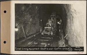 Contract No. 17, West Portion, Wachusett-Coldbrook Tunnel, Rutland, Oakham, Barre, tunnel lining equipment, Shaft 6 west, Rutland, Mass., Jan. 17, 1930