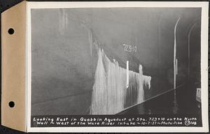 Contract No. 17, West Portion, Wachusett-Coldbrook Tunnel, Rutland, Oakham, Barre, looking east in Quabbin Aqueduct at Sta. 723+10 on the north wall, west of the Ware River Intake, Barre, Mass., Oct. 7, 1937