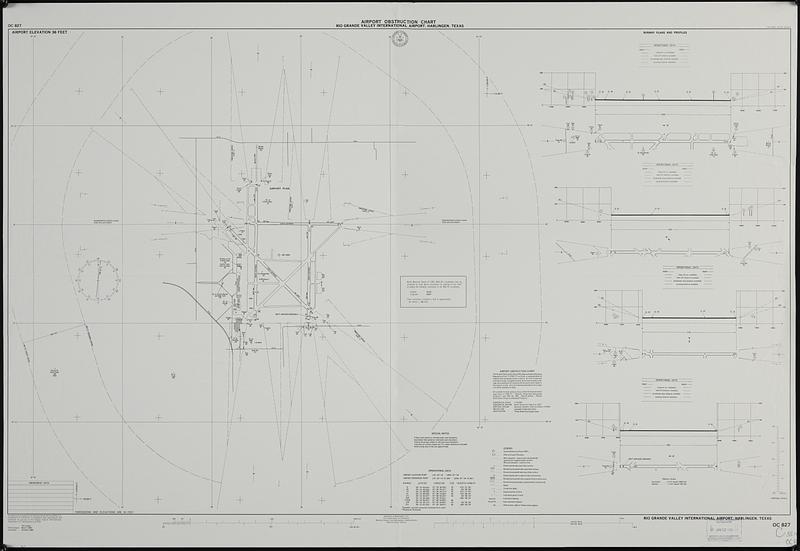 Airport obstruction chart, OC 827, Rio Grande Valley International Airport, Harlingen, Texas