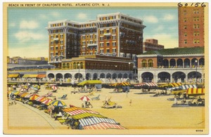 Beach in front of Chalfonte Hotel, Atlantic City, N. J.