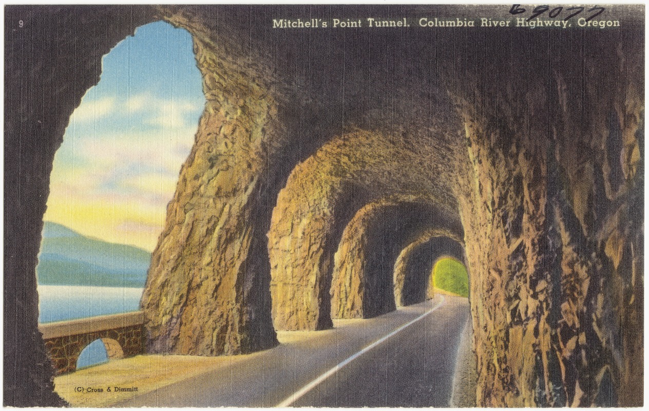 Mitchell's Point Tunnel, Columbia River Highway, Oregon - Digital ...