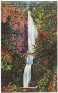 Multnomah Falls, Columbia River Highway, Oregon. Queen of fall of all American cataracts. Second highest falls in U.S.