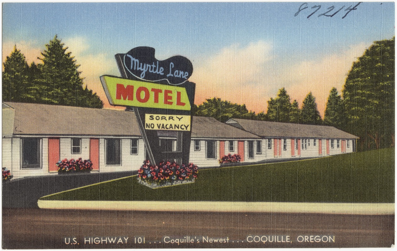 Myntle Lane Motel, U.S. Highway 101... Coquille's newest... Coquille, Oregon