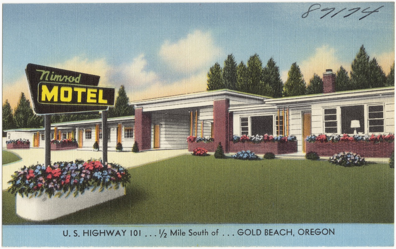 Nimrod Motel, U.S. Highway 101... 1/2 miles south of... Gold Beach, Oregon