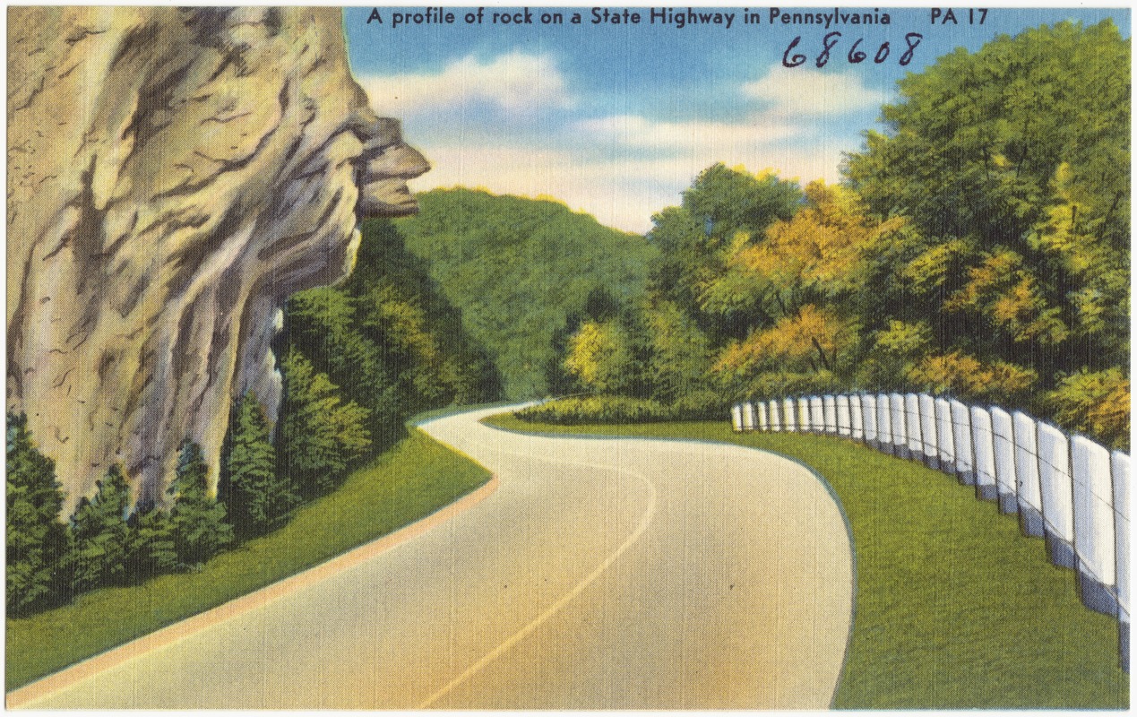 A profile of rock on a state highway in Pennsylvania