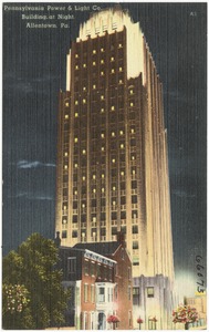 Pennsylvania Power & Light Co. Building, at night, Allentown, Pa.
