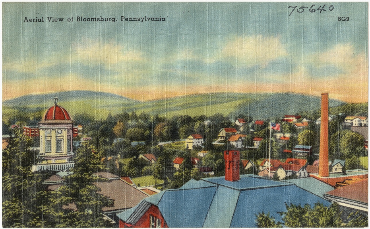 Aerial view of Bloomsburg, Pennsylvania