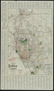 The Matthews-Northrup up-to-date map of Buffalo and towns of Tonawanda, Amherst, Cheektowaga and West Seneca