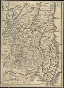 Map of the eastern division and branches, Erie Railway