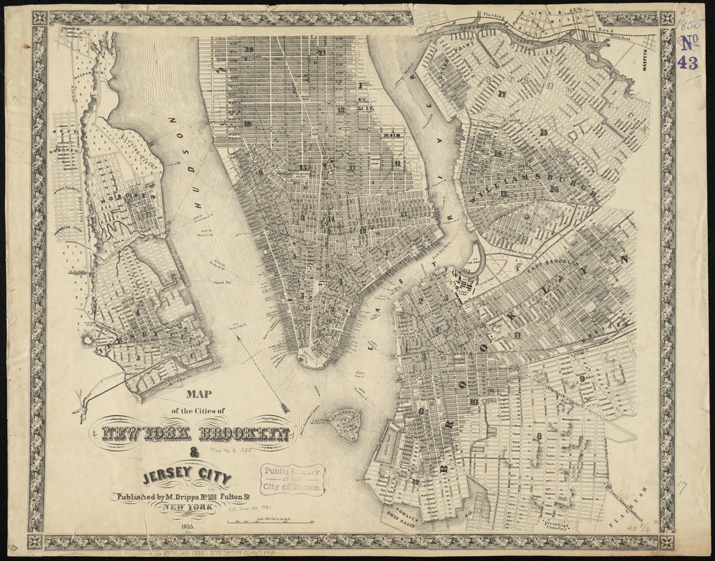 Verkoper Dicteren Wet en regelgeving Map of the cities of New York, Brooklyn & Jersey City - Norman B. Leventhal  Map & Education Center