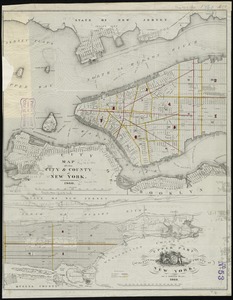 Map of the city & county of New York ; Upper part of the city and county of New York on a reduced scale
