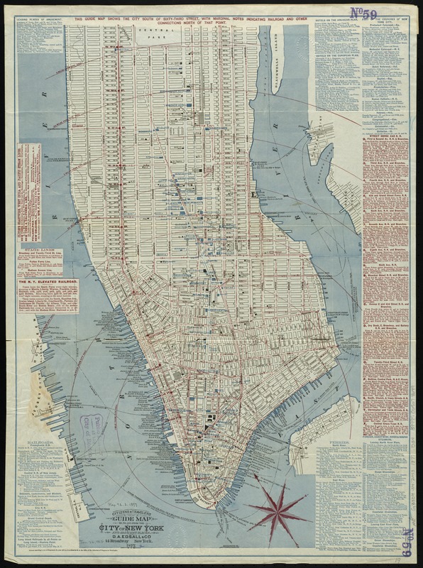 Citizens & travelers guide map in, to and from the city of New York and adjacent places