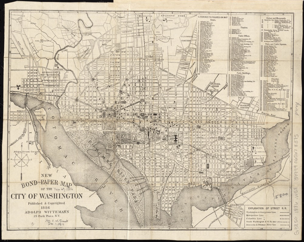 New bond paper map of the city of Washington