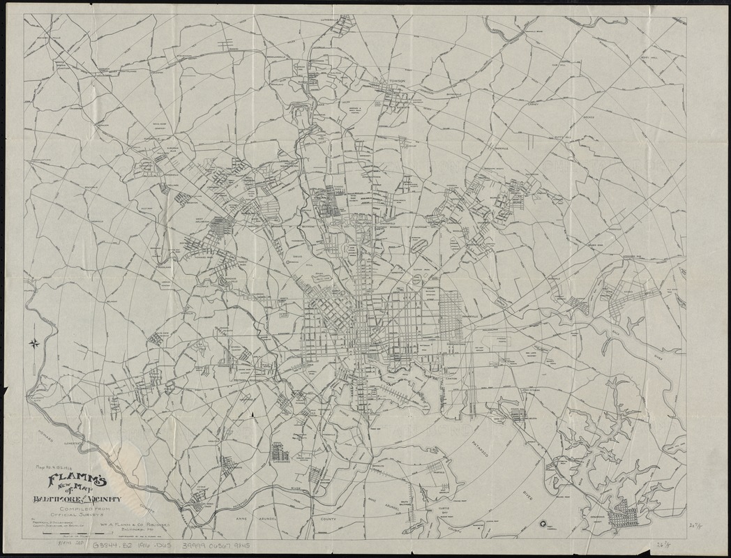 Flamm's new map of Baltimore and vicinity