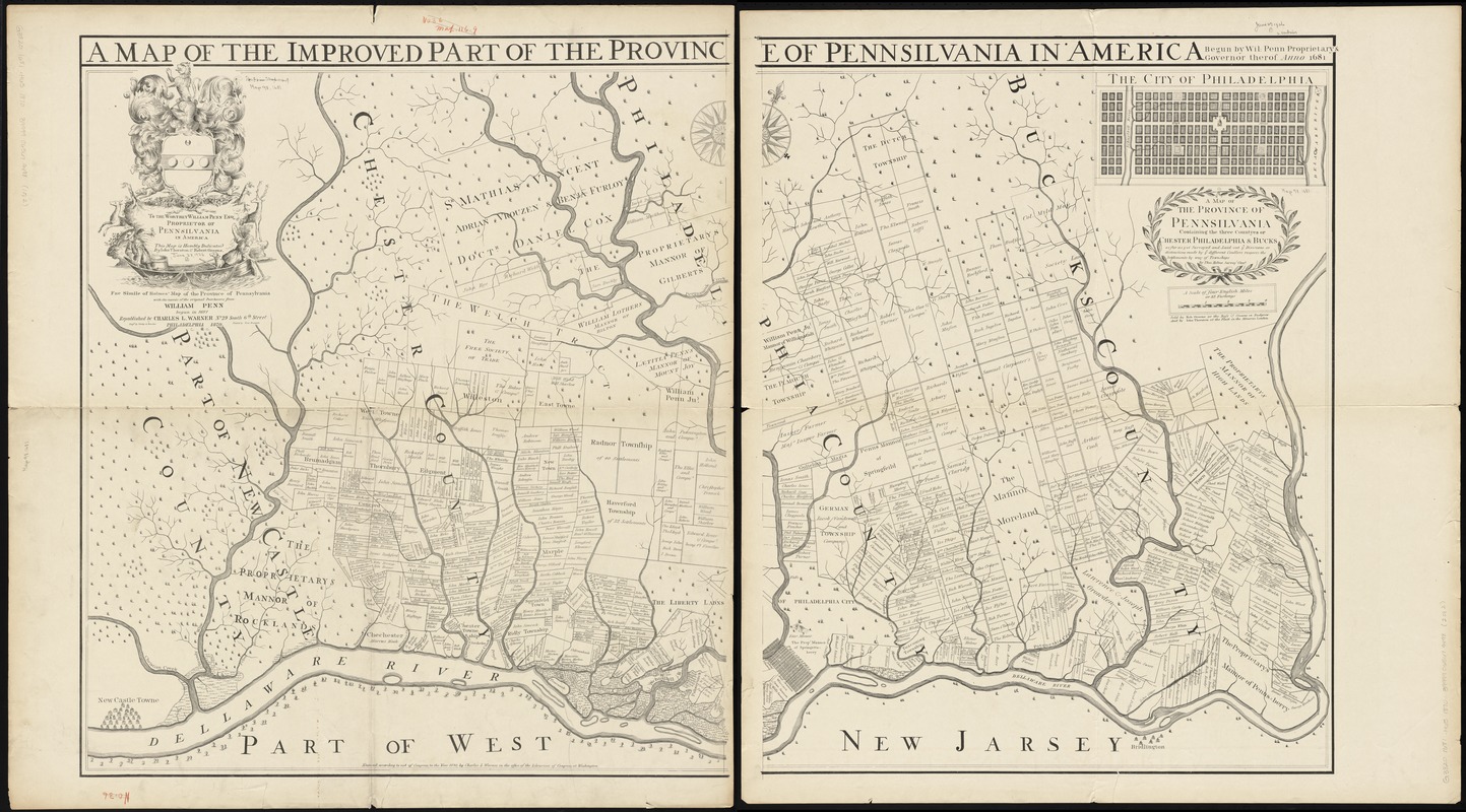 Fac simile of Holmes' map of the Province of Pennsylvania