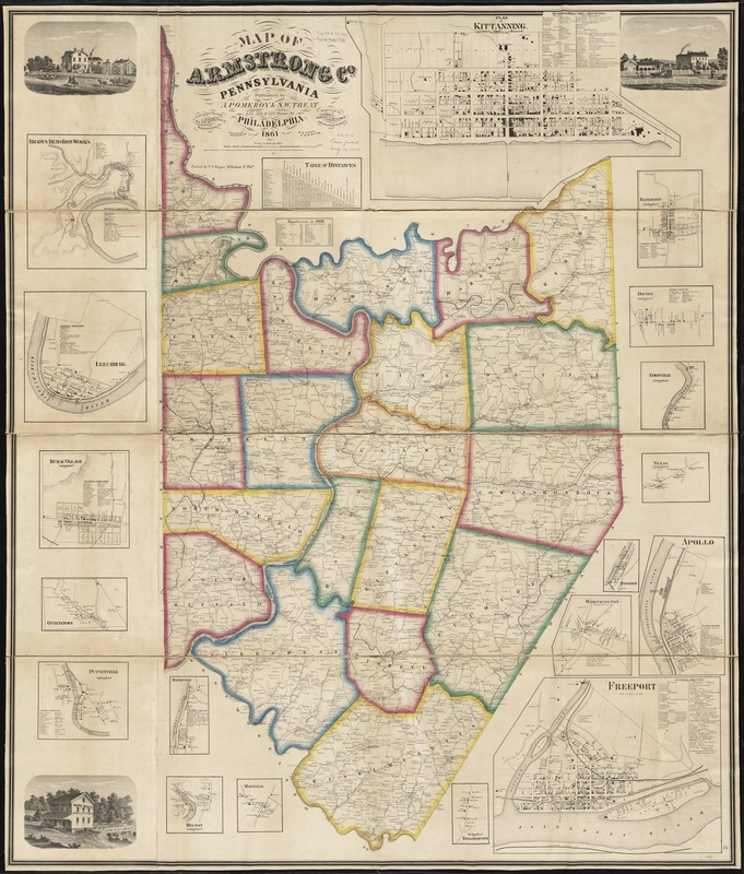 HUGE 1839 PA NJ Map ARMSTRONG WYOMING CUMBERLAND County Pennsylvania History 