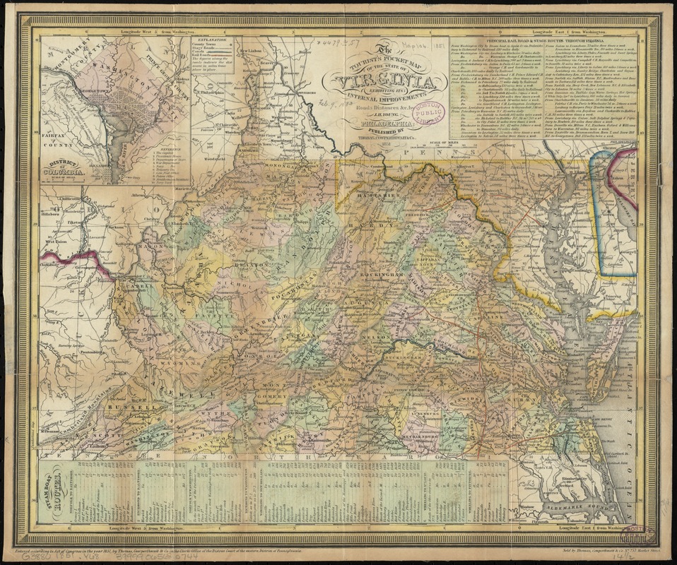 The tourist's pocket map of the state of Virginia