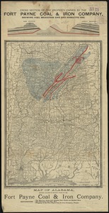 Map of Alabama, showing location of property owned by the Fort Payne Coal & Iron Company
