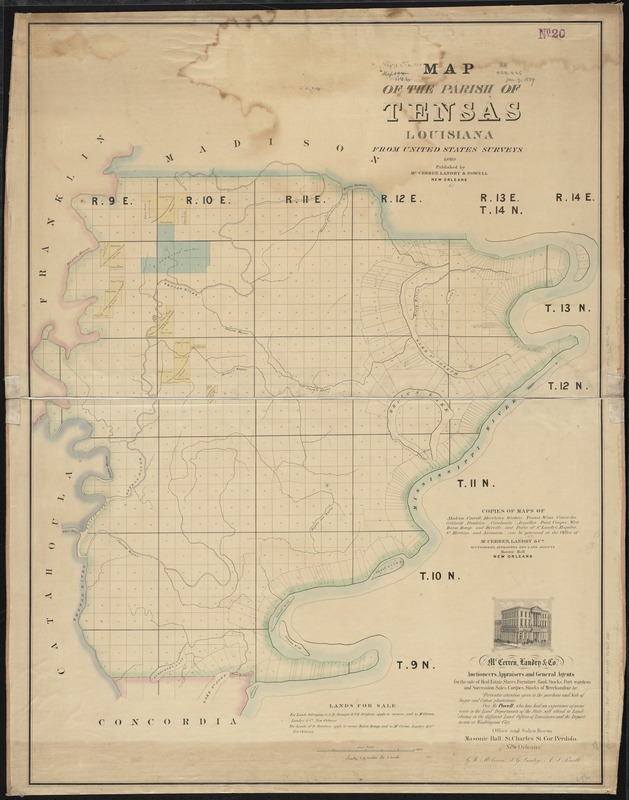 Map of the Parish of Tensas, Louisiana
