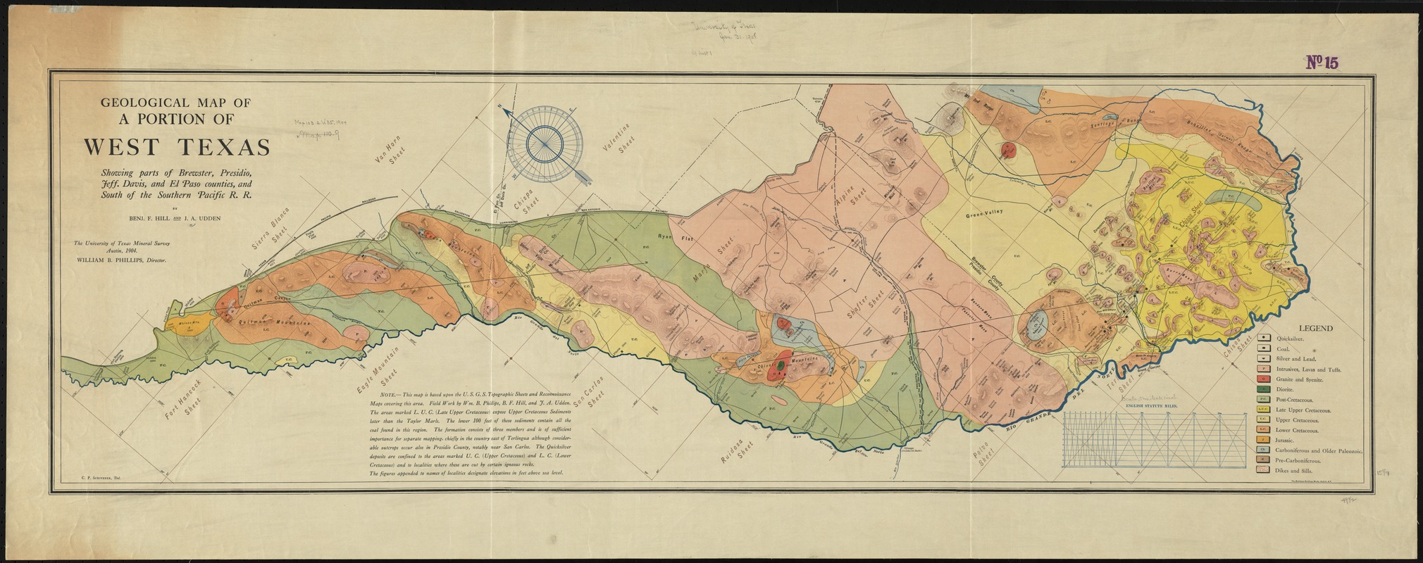 Geological map of a portion of West Texas