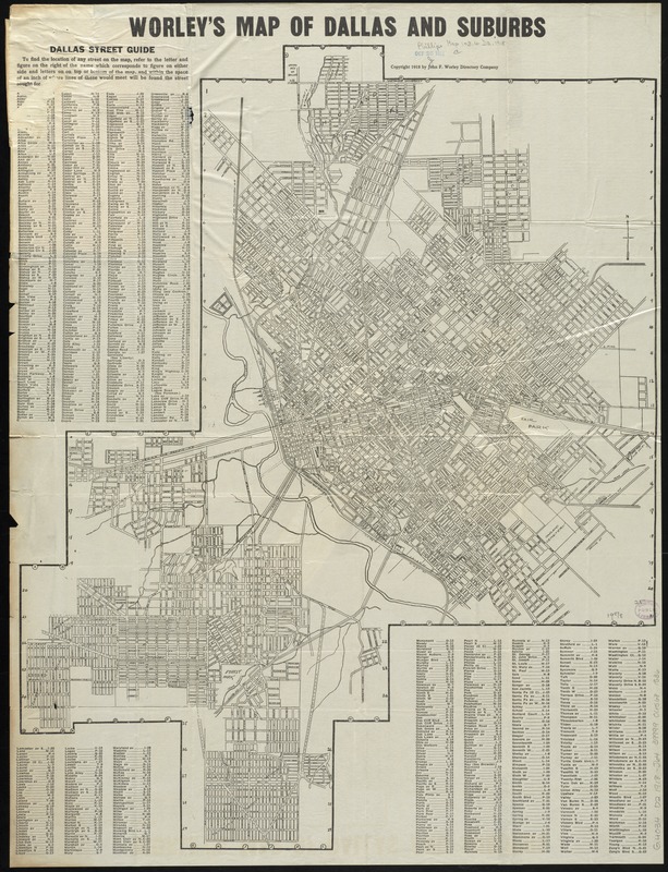 Worley's map of Dallas and suburbs