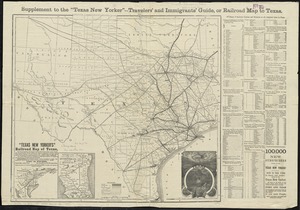 Texas New Yorker's railroad map of Texas