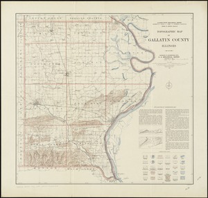 Topographic map of Gallatin County, Illinois