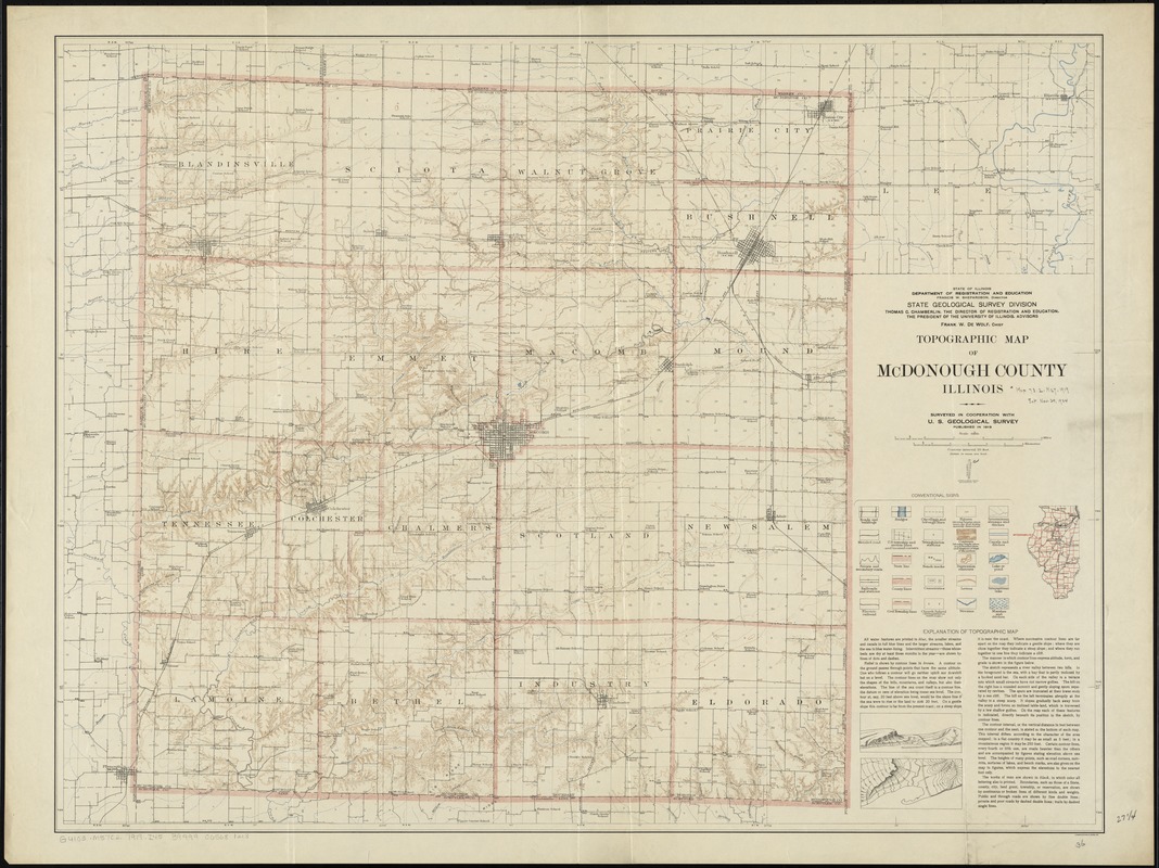 Topographic map of McDonough County, Illinois