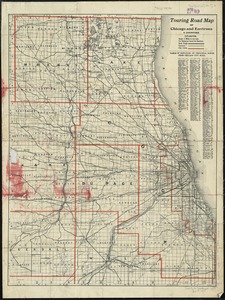 Touring road map of Chicago and environs