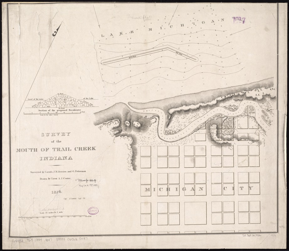Survey of the mouth of Trail Creek, Indiana