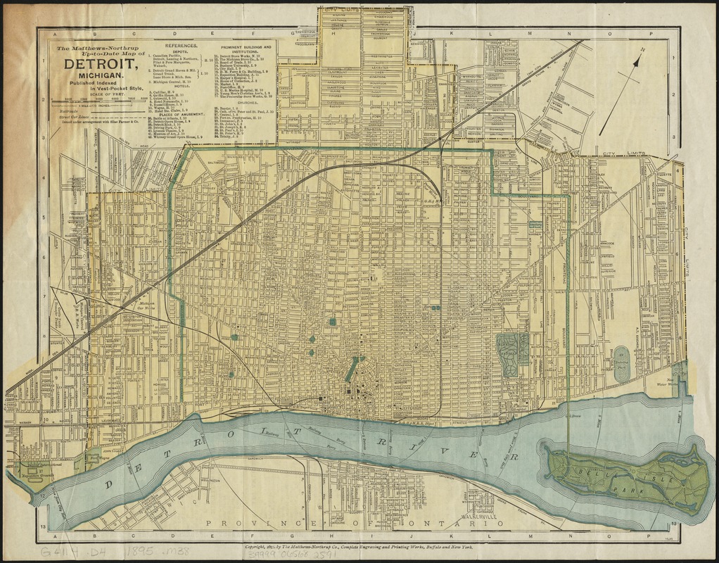 The Matthews-Northrup up-to-date map of Detroit, Michigan