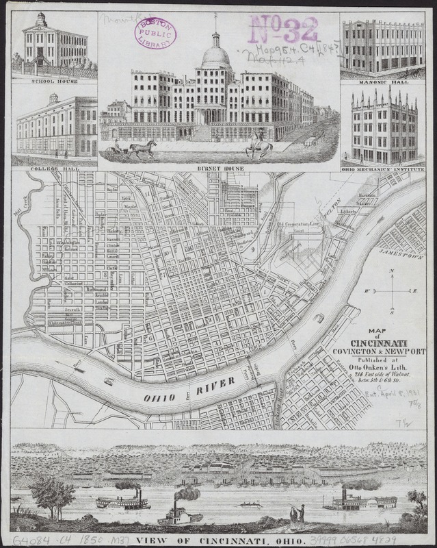 Map of Cincinnati, Covington & Newport
