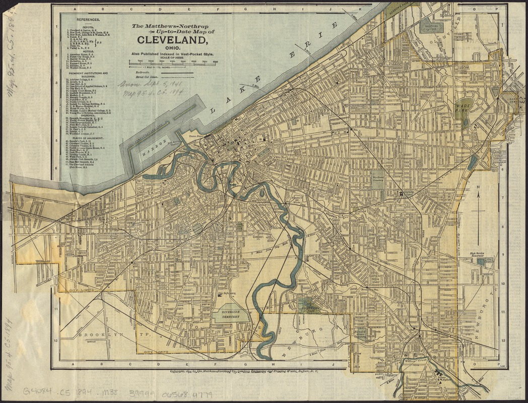 The Matthews-Northrup up-to-date map of Cleveland, Ohio