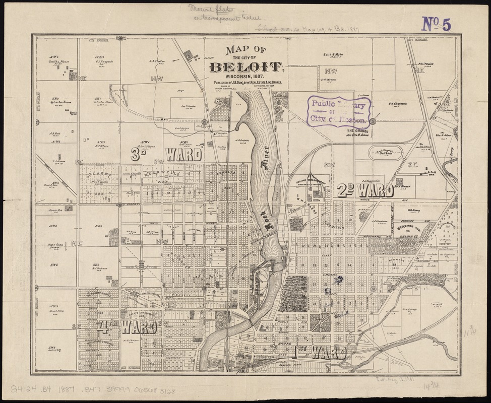 Map of the city of Beloit, Wisconsin, 1887