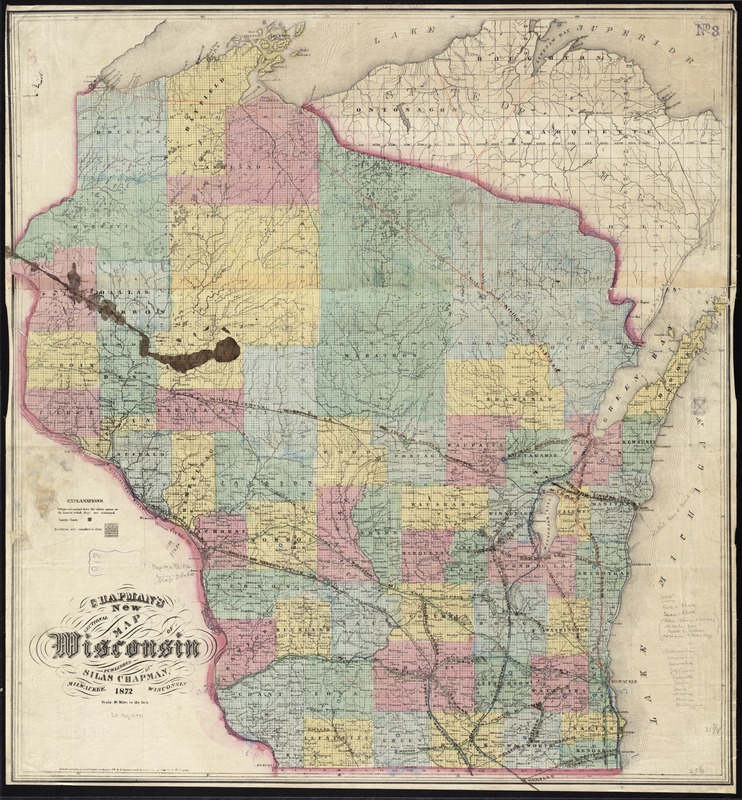 Chapman's new sectional map of Wisconsin