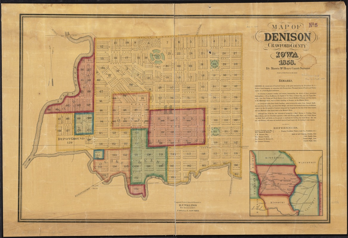 Map of Denison, Crawford County, Iowa