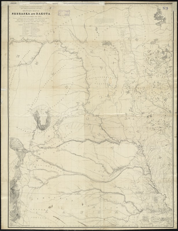 Military map of Nebraska and Dakota