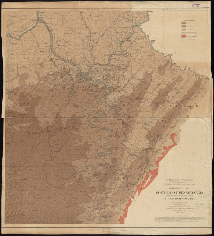Geological map of south-west Pennsylvania, with special reference to the Pittsburgh coal bed