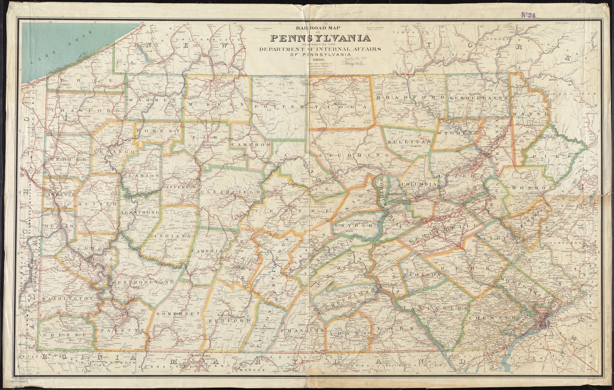 Rail road map of Pennsylvania