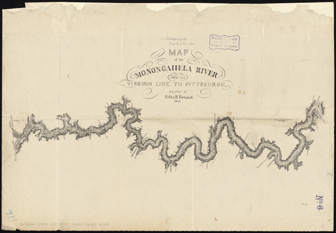 Map of the Monongahela River from the Virginia line to Pittsburgh