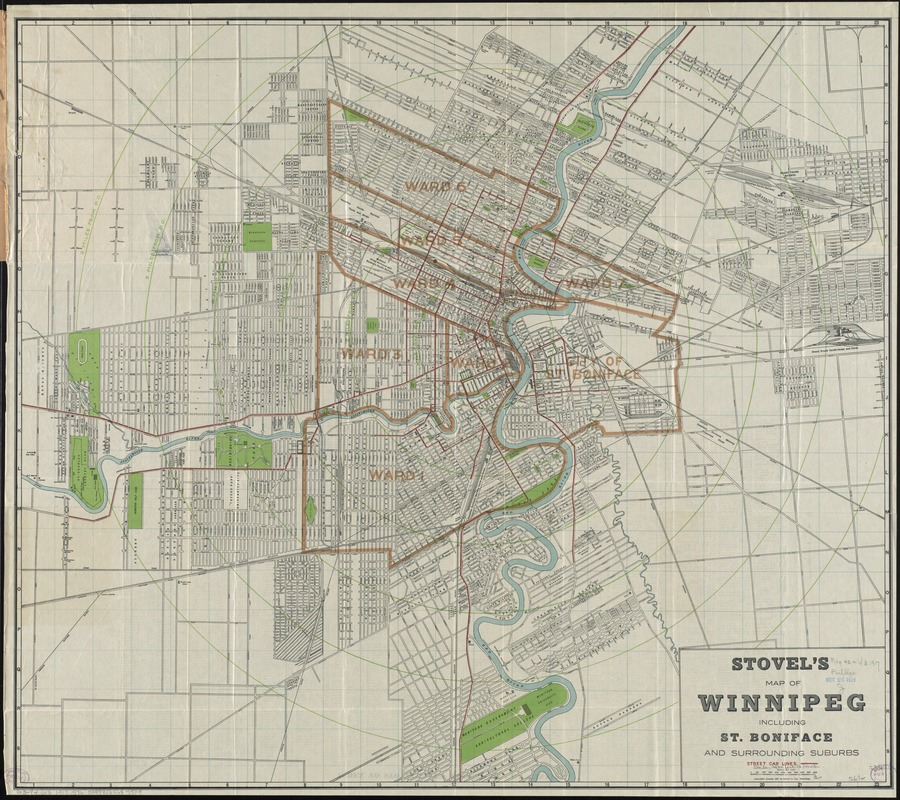 Stovel's map of Winnipeg, including St. Boniface and surrounding suburbs
