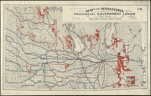 Map of Manitoba shewing provincial government lands for sale